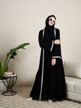 2 Piece Black Shrug Set Abaya with Black Hijab